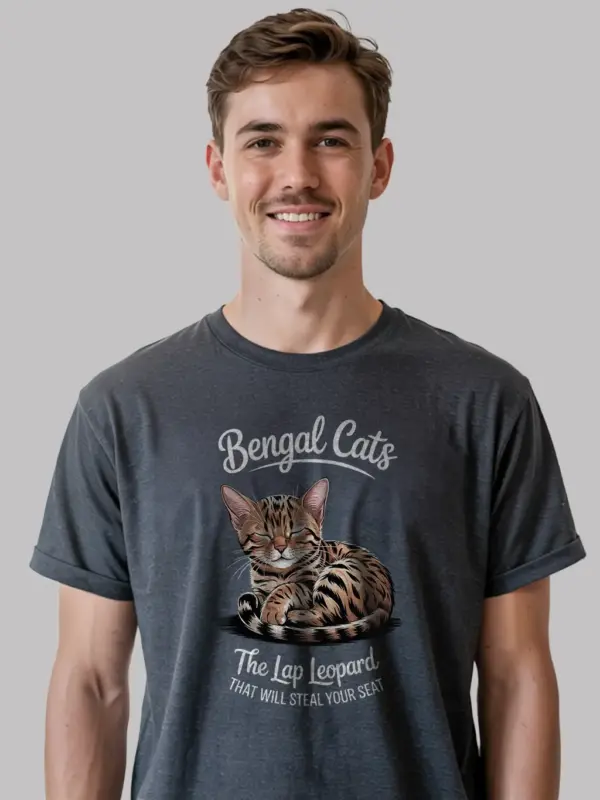 Dark heather bengal cat shirt – funny bengal tee for moms and dads