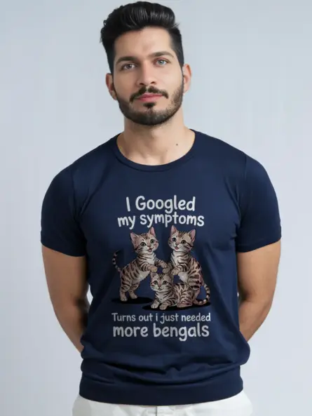 Navy bengal cat shirt – pet cat mom dad tee