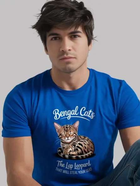 Royal blue bengal cat shirt – bengal mom and dad gift tee