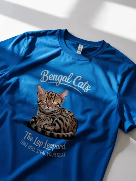 Royal blue bengal cat shirt – bengal mom and dad gift tee