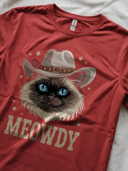 Red birman cat meowdy shirt – pet cat tee for men and women