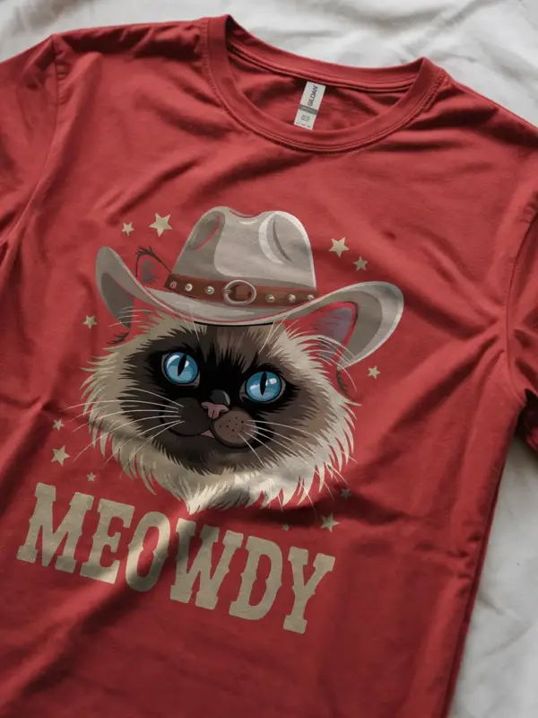 Red birman cat meowdy shirt – pet cat tee for men and women