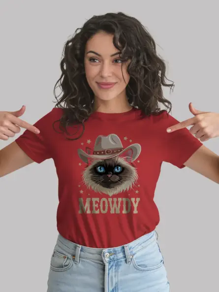 Red birman cat meowdy shirt – pet cat tee for men and women