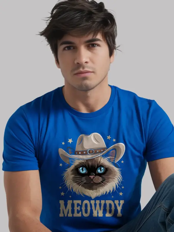 Royal blue birman cat meowdy shirt – cute howdy cat t-shirt