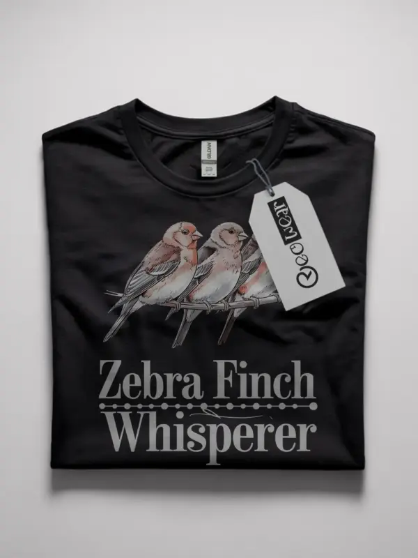 Zebra finch shirt, funny birdkeeper tshirt, black pet finch tee, bird mom bird dad gift