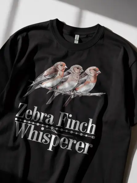 Zebra finch shirt, funny birdkeeper tshirt, black pet finch tee, bird mom bird dad gift