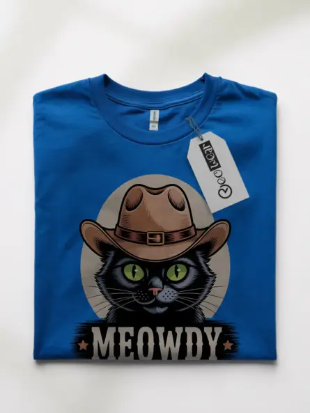 Royal blue bombay cat meowdy shirt – cute howdy cat t-shirt