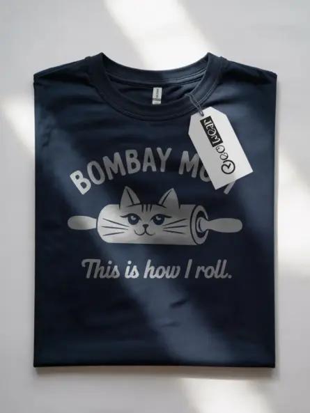 Bombay Mom Cat Shirt in Navy – This Is How I Roll Shirt, Funny Cat Lover Gift