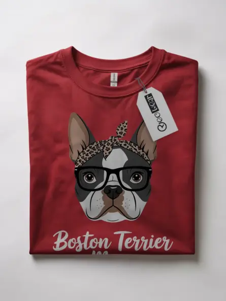 Red boston terrier mom shirt – funny gift for pet lovers, boston dog tee