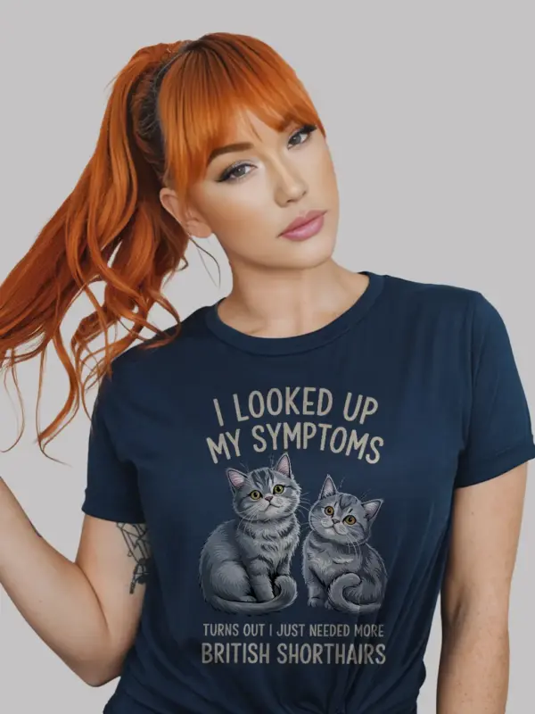 Navy british shorthair symptoms shirt – british shorthair lover tee