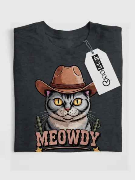 Dark heather burmese cat meowdy shirt – western cat mom dad gift tee