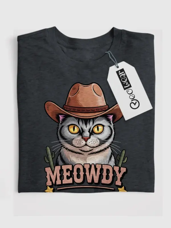 Dark heather burmese cat meowdy shirt – western cat mom dad gift tee