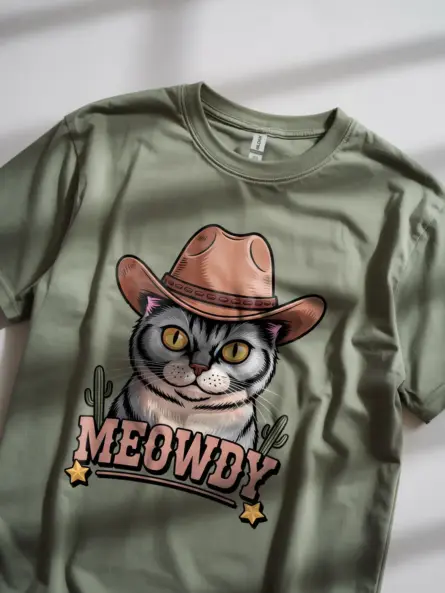 Military Green Burmese Cat Meowdy Shirt – Cute Howdy Cat T-shirt
