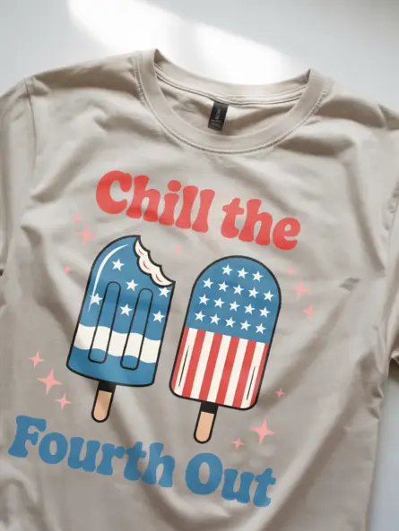 Chill the fourth out shirt in natural – chill the fourth out shirt, usa t-shirt, patriotic shirt