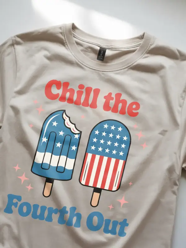Chill the fourth out shirt in natural – chill the fourth out shirt, usa t-shirt, patriotic shirt