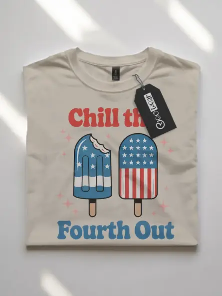 Chill The Fourth Out Shirt in Natural – Chill The Fourth Out Shirt, USA T-Shirt, Patriotic Shirt