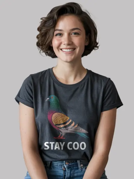 Dark heather funny pigeon shirt for bird lovers