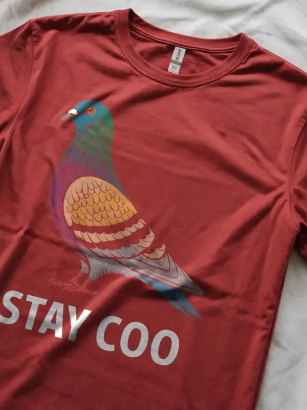 Red pigeon t-shirt – funny animal pun bird tee