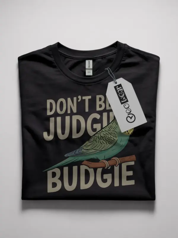Don't be a judgie budgie shirt 9 Don't be a judgie budgie shirt in black – lineolated parakeet shirt, funny bird lover gift