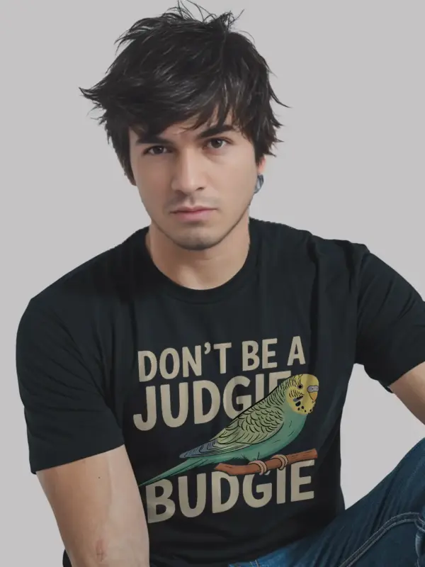 Don't be a judgie budgie shirt 11 Don't be a judgie budgie shirt in black – lineolated parakeet shirt, funny bird lover gift