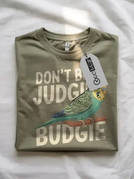 Military green budgie tee – funny green linnie shirt, pet bird tshirt