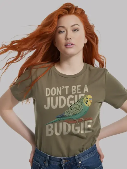 Military green budgie tee – funny green linnie shirt, pet bird tshirt