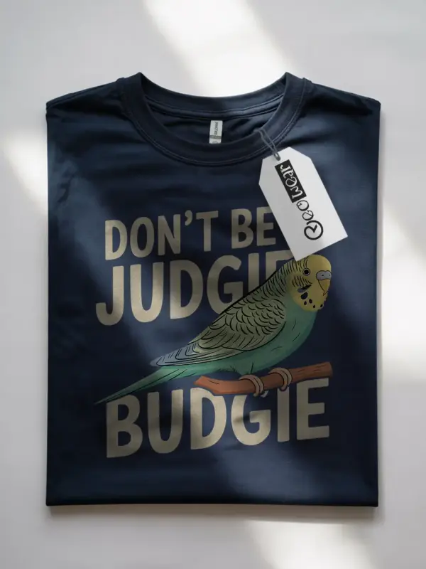 Don't be a judgie budgie shirt 3 Navy judgie budgie shirt – barred parakeet gift tee for bird mom dad