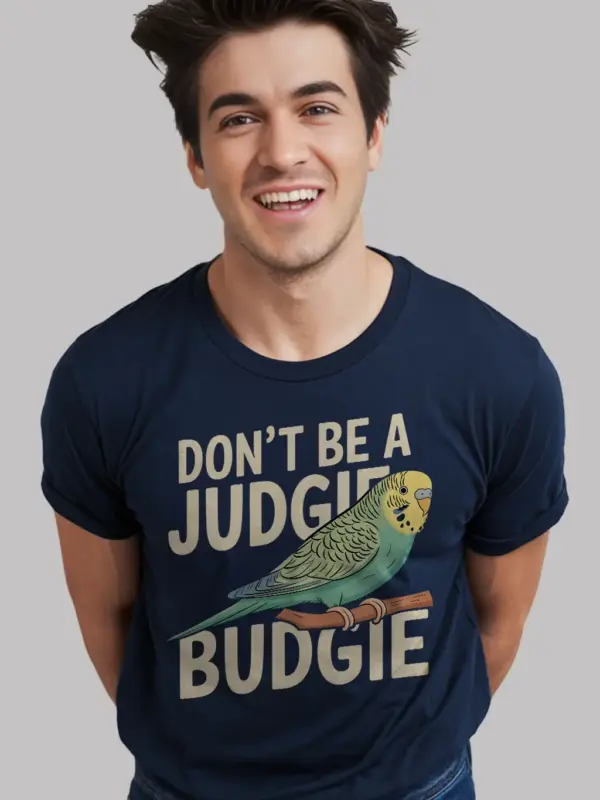 Don't be a judgie budgie shirt 5 Navy judgie budgie shirt – barred parakeet gift tee for bird mom dad