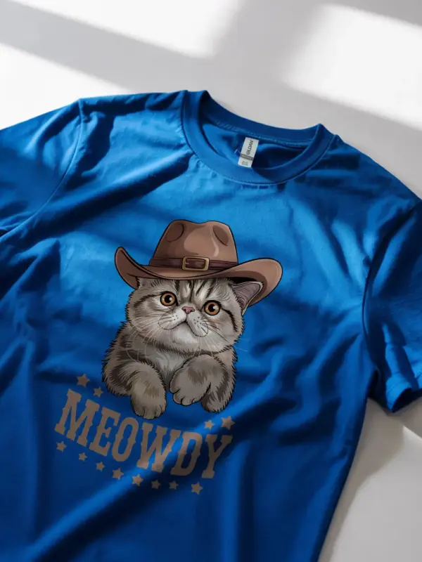 Royal blue exotic shorthair meowdy shirt – pet cat tee for men and women