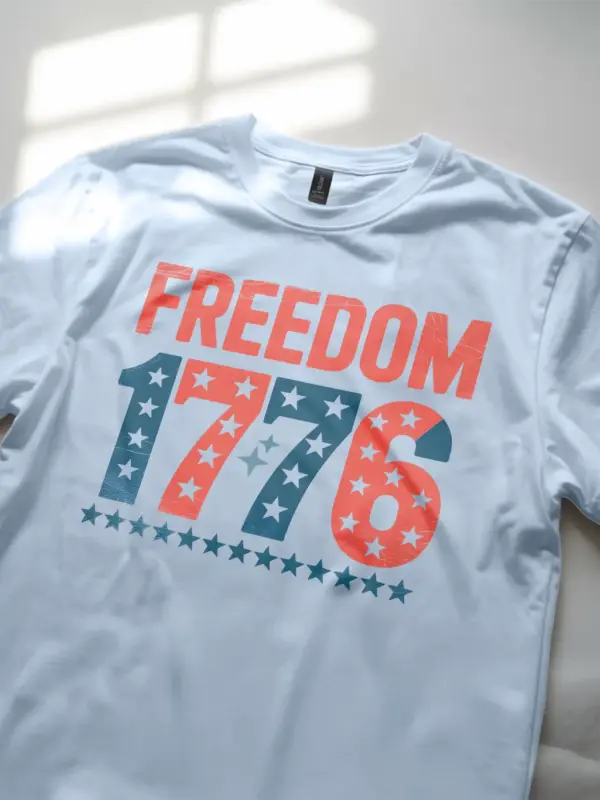 1776 shirt, 4th of july shirt, light blue america shirt, vintage freedom t-shirt, merica shirt