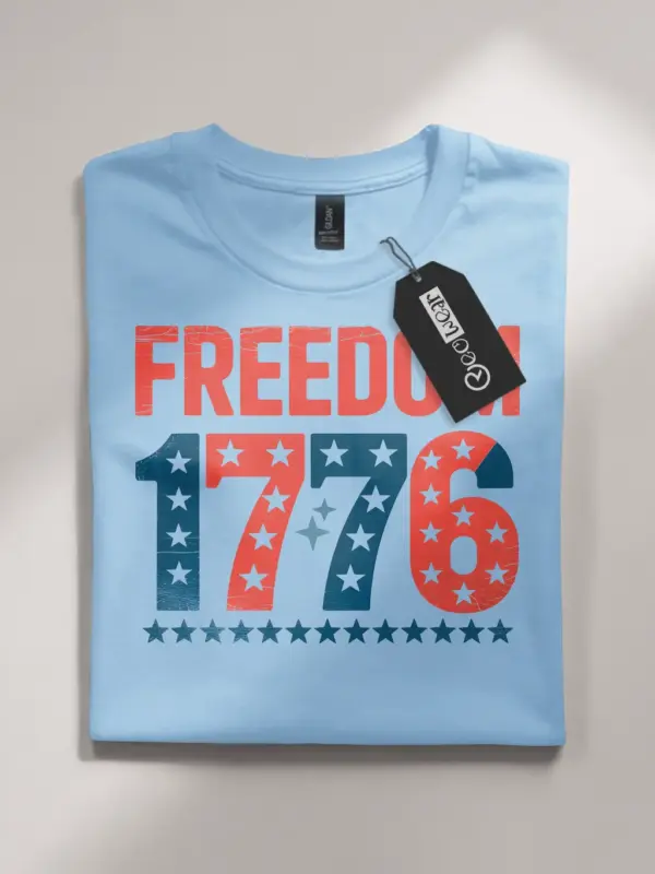 1776 shirt, 4th of july shirt, light blue america shirt, vintage freedom t-shirt, merica shirt