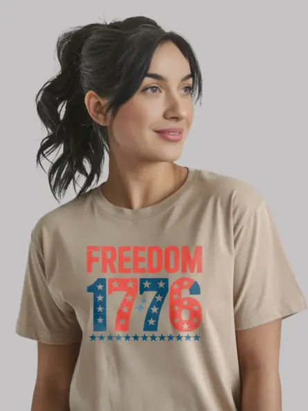 1776 Shirt, Fourth of July T Shirt, natural color patriotic tee, vintage America shirt