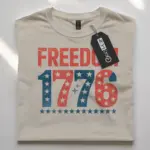 1776 Shirt, Fourth of July T Shirt, natural color patriotic tee, vintage America shirt