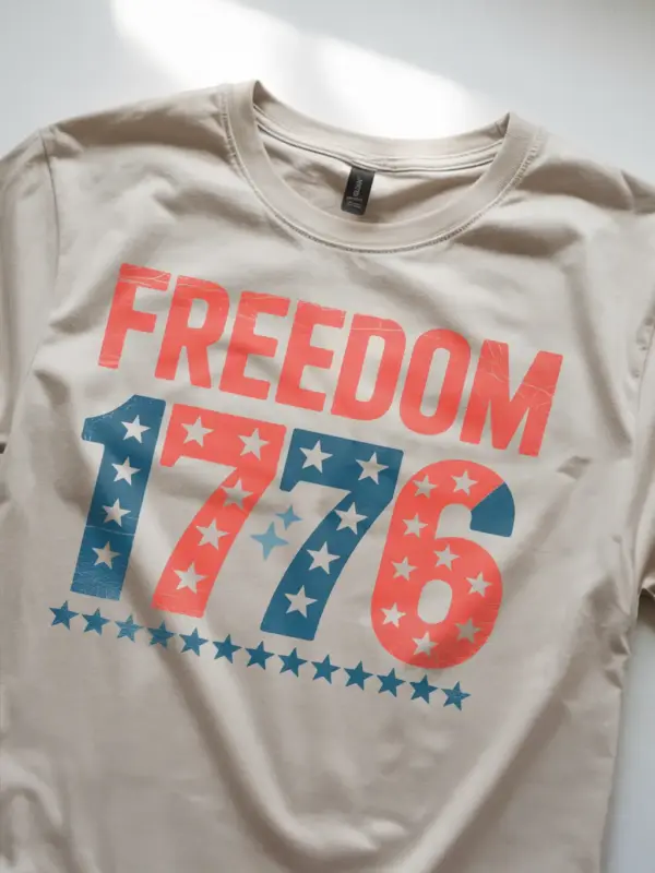 1776 shirt, fourth of july t shirt, natural color patriotic tee, vintage america shirt