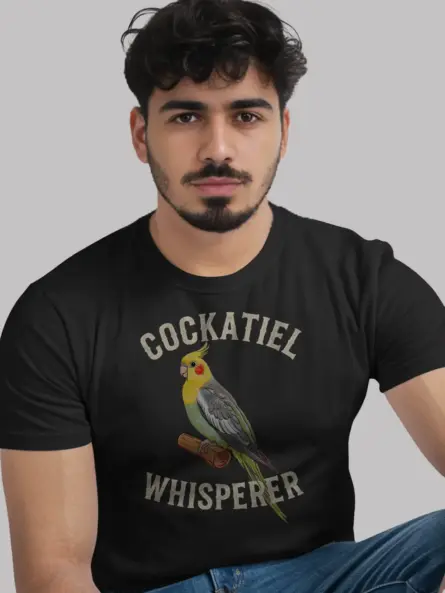 Funny cockatiel shirt, pet graphic tee, black parrot lover top, cockatiel whisperer shirt