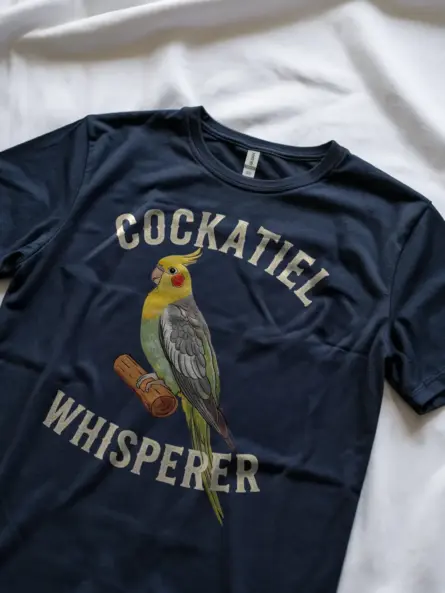 Funny cockatiel shirt, cute bird t-shirt, navy parrot shirt for women, cockatiel tshirt