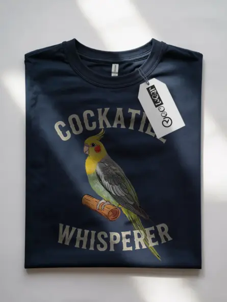 Funny cockatiel shirt, cute bird t-shirt, navy parrot shirt for women, cockatiel tshirt