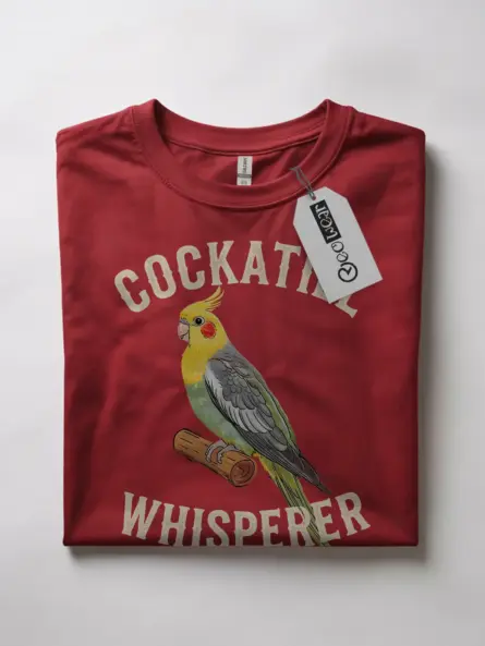 Funny cockatiel shirt, red parrot whisperer clothing, reason morning tee, pet bird shirt