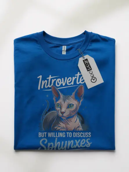 Royal blue sphynx cat shirt – cute sphynx owner gift tee