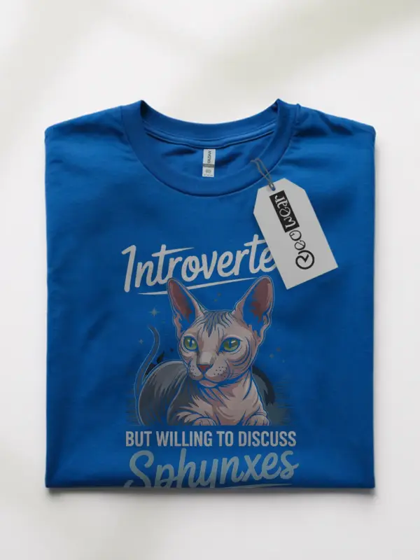 Royal blue sphynx cat shirt – cute sphynx owner gift tee