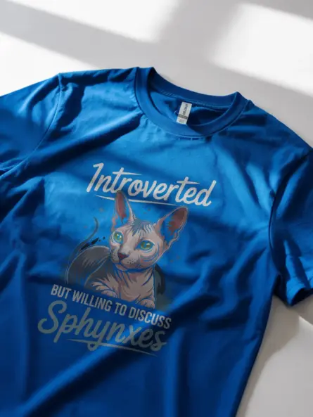 Royal blue sphynx cat shirt – cute sphynx owner gift tee