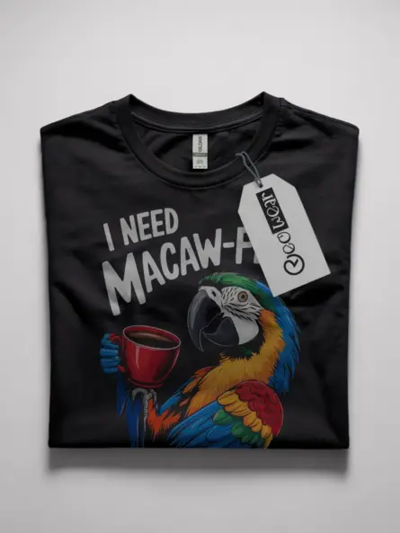 I need macaw-fee t-shirt in black – green-winged macaw shirt, funny parrot lover gift