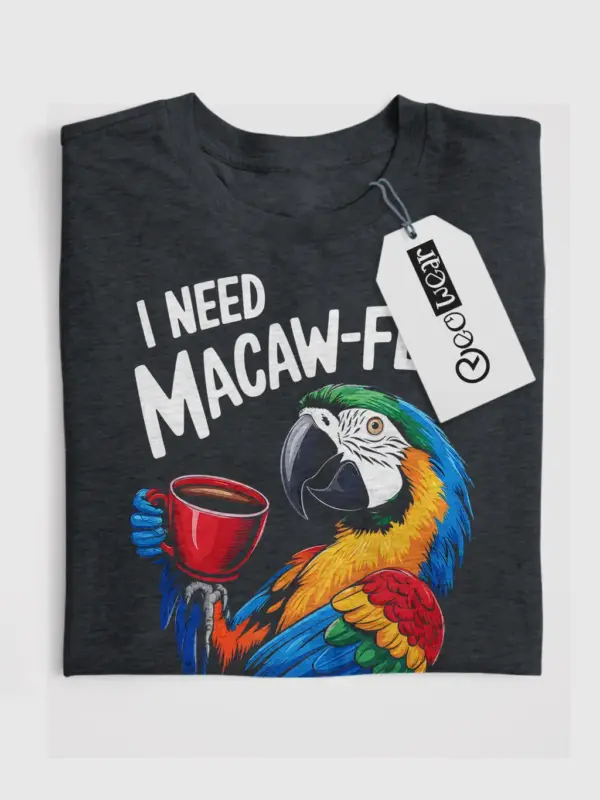 Dark heather macaw-fee shirt – green wing macaw tshirt, cute bird t-shirt