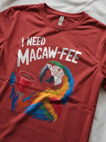 Red macaw-fee shirt – funny bird lover tee, green-winged macaw shirt