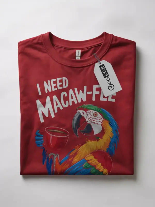 Red macaw-fee shirt – funny bird lover tee, green-winged macaw shirt