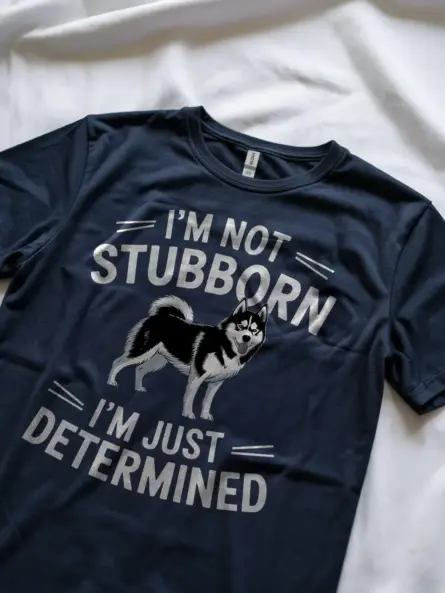 Navy funny husky dog shirt for pet parents