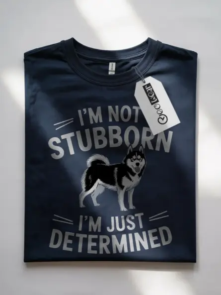 Navy funny husky dog shirt for pet parents