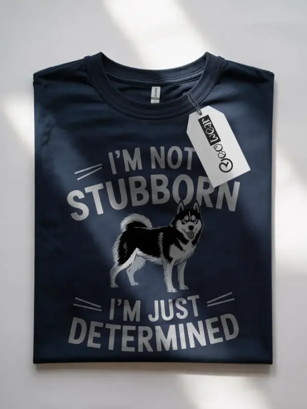 Navy funny husky dog shirt for pet parents