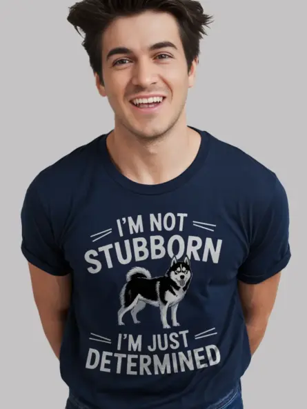 Navy funny husky dog shirt for pet parents