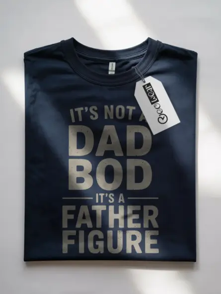 It's Not A Dad Bod It's A Father Figure T-Shirt in Navy – Father Figure Shirt, Funny Dad Tee